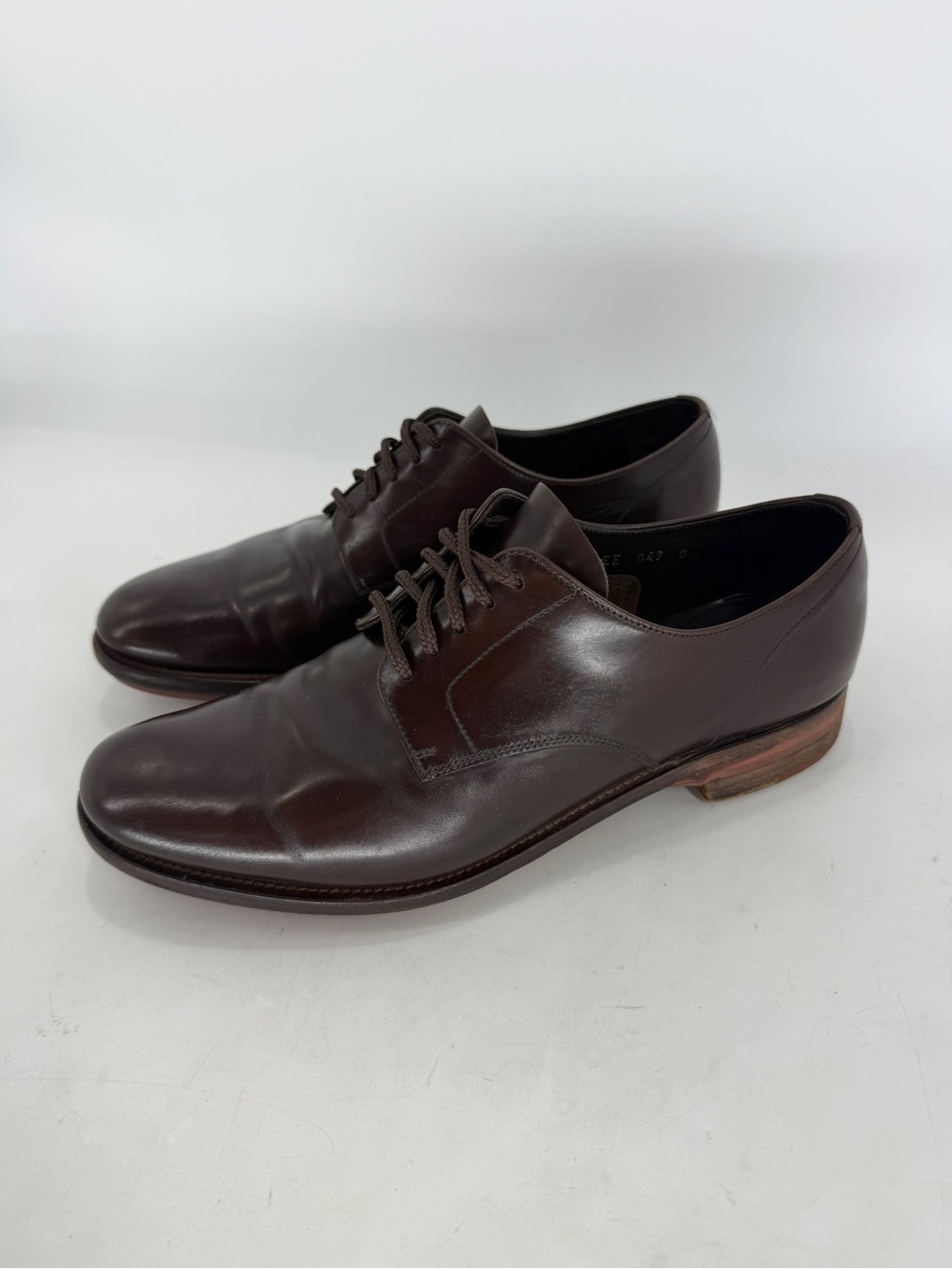 Prada Classic Men's Brushed Brown Leather Derby Shoes Size 8